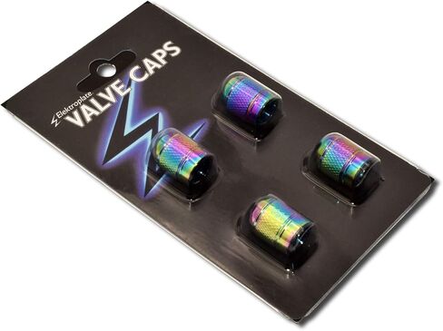 Elektroplate Iridescent Neon Aluminum Knurling Tire Valve Stem Caps | Universal Fit for Cars, Bikes, Trucks, RVs, Motorcycles, Trailers (Pack of 4) in Kuwait