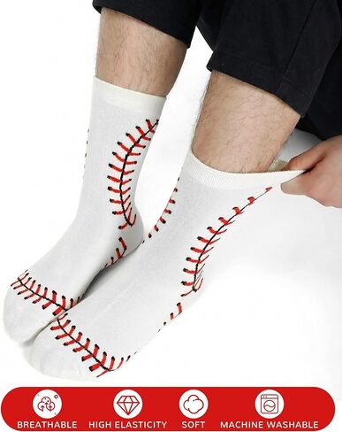 Shihanee 12 Pairs Funny Baseball Socks Bulk for Men Boys Novelty Baseball Gifts Athletic Sports Crew Socks for Team Coach Birthday Players Accessories in Saudi Arabia