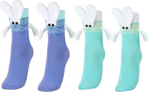 Magnetic Holding Hands Socks -2 Pairs Funny Sock Couple Gifts for Women & Men Novelty Crazy Socks in Saudi Arabia