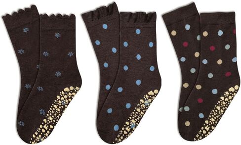 3 أزواج من الجوارب البيلاتيس اللطيفة للنساء ذات الكشكشة والنقاط البولكا غير القابلة للانزلاق لليوجا وباري القدمين in Kuwait