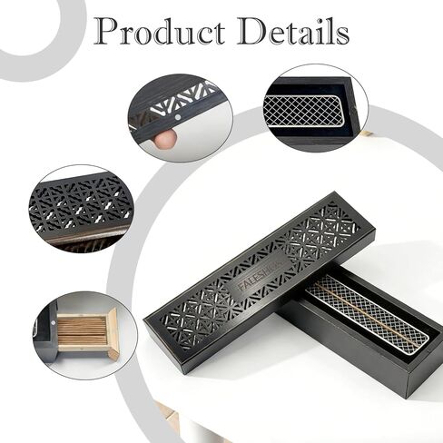 مبخرة حامل البخور، تصميم تابوت 2 في 1 مع صندوق تخزين وصائد رماد، حامل لعصي البخور، ممتاز للممارسات الصحية للتأمل في غرفة النوم والمكتب والدراسة in Kuwait