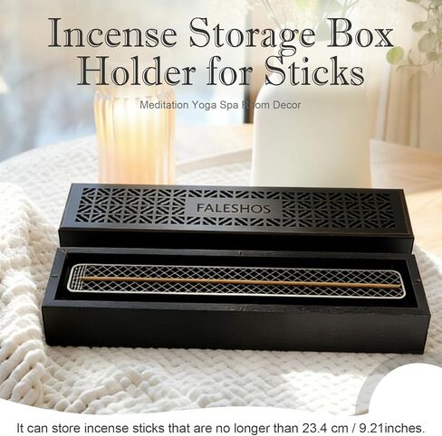 مبخرة حامل البخور، تصميم تابوت 2 في 1 مع صندوق تخزين وصائد رماد، حامل لعصي البخور، ممتاز للممارسات الصحية للتأمل في غرفة النوم والمكتب والدراسة in Kuwait