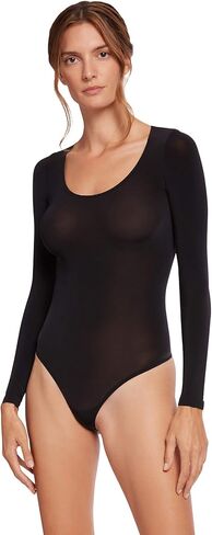 Wolford Buenos Aires String Body for Women Long Sleeve Sheer Silky Bodysuit Crew Neck Seamless Design Ultra-Feminine Slim Fit in Saudi Arabia