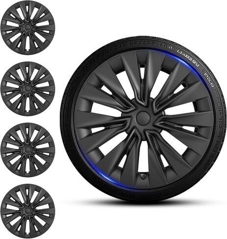 Wheel Covers Design for 19 Inch Model Y (2020, 2021, 2022, 2023, and 2024) 4PCS Wheel Covers for Model Y ABS Matte Black Rim Wheel Protector Hubcaps (#24 Style My(2020-2024), 19 Inch) in Saudi Arabia