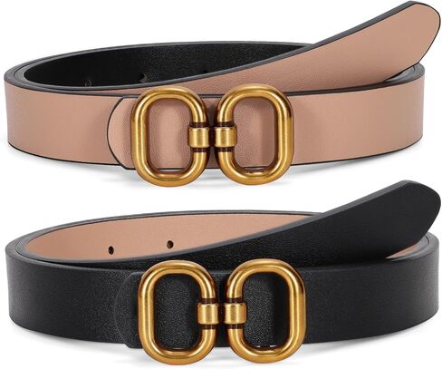 TRIWORKS Reversible Leather Belt for Women with Gold Buckle Ladies Leather Belt for Jeans Pants in Saudi Arabia
