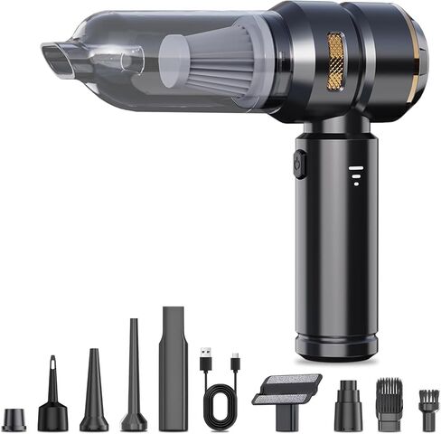 car Vacuum Cleaner 12v 16000pa high Power 4 in 1 Compressed air Duster& air Blower &Pump Hand held vacuums Cordless with brushless Motor for car Home Office in Saudi Arabia
