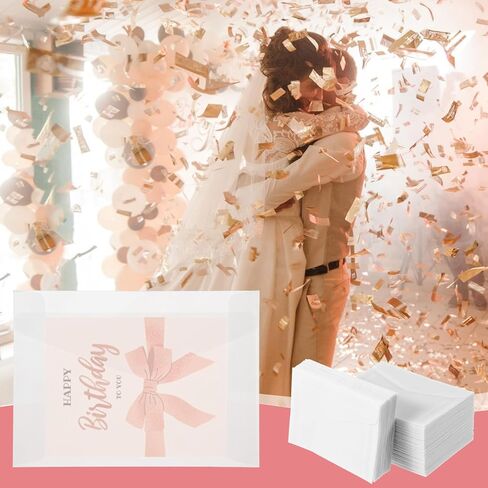 Xindojuz 50 PCS Vellum Envelopes, 4.5 × 3.2 Inch Translucent Glassine Envelope Self Sealing Mini Clear Envelopes Holders for Seeds Coin Stamp Collecting Lottery Ticket Gift Card Wedding Invitation in Saudi Arabia