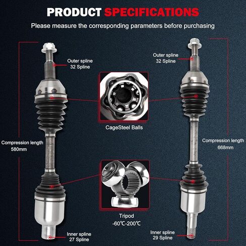 Cciyu 60-3639 60-3553 الجبهة اليسرى واليمنى CV عمود المحور الجمعية لكرايسلر 2008-2016 ل دودج 2008-2020 ل Ram 2012-2015 لفولكس واجن 2009-2011 FWD in Kuwait