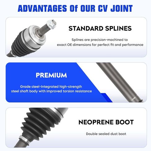 Front CV Axle Shaft Assembly Fit for Honda Accord 2.4L 2003 2004 2005 2006 2007, Automatic Transmission Only, Left and Right CV Joint Shaft, Replacement for 66-4217 66-4218, 2 pack in Saudi Arabia