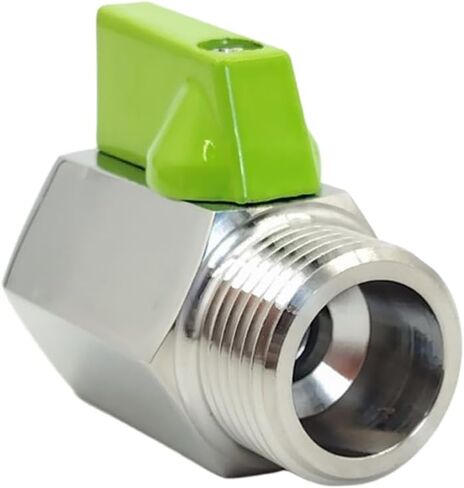 صمام كروي لإيقاف خط البيرة من الفولاذ المقاوم للصدأ BSPP، 5/8 بوصة، خيط G5/8 ذكر إلى أنثى، درجة 304 (مقبض أزرق) in Kuwait