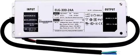 1 قطعة IP67 مقاوم للماء التيار الكهربائي المدمج في الجهد ELG-300-12A ELG-300-24A(ELG-300-24A) in Saudi Arabia