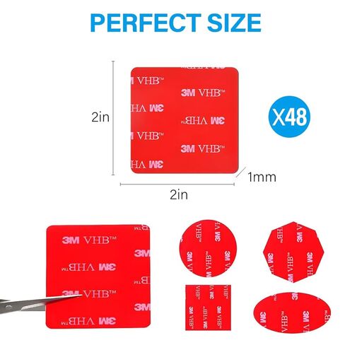 48 قطعة من وسادات لاصقة مزدوجة الجوانب شديدة التحمل، مصنوعة من 3 متر 2 × 2 بوصة، وسادات لاصقة قوية مستديرة مقاومة للماء للحرارة، للاستخدام المنزلي في السيارة في الهواء الطلق in Kuwait