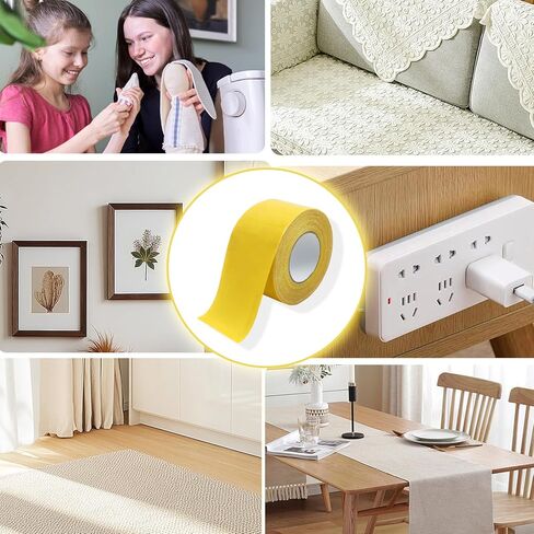 شريط حاشية بدون خياطة بدون كي - 1.97 بوصة × 66 قدم (20 مترًا) - شريط قماشي قوي للغاية مزدوج الجوانب للملابس والسراويل والستائر والسجاد | شريط هيمينج شديد التحمل in Kuwait