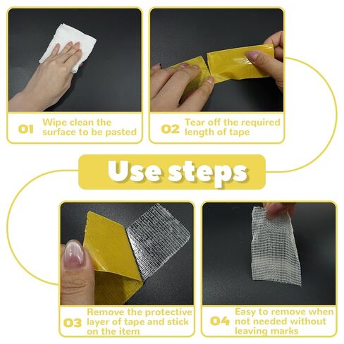 شريط حاشية بدون خياطة بدون كي - 1.97 بوصة × 66 قدم (20 مترًا) - شريط قماشي قوي للغاية مزدوج الجوانب للملابس والسراويل والستائر والسجاد | شريط هيمينج شديد التحمل in Kuwait