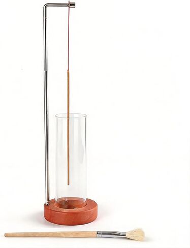 EMETE Wooden Incense Holder with Glass Ash Catcher, Retractable Vertical Incense Burner for Yoga Spa Room Decor, Mess-Free Ash Collector for Meditation, Home Office Decor in Saudi Arabia