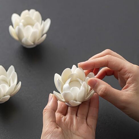 Incense Holder White Lotus Design Ceramic,1.77in Incense Holder for Sticks Zen Desk Altar Decor in Kuwait