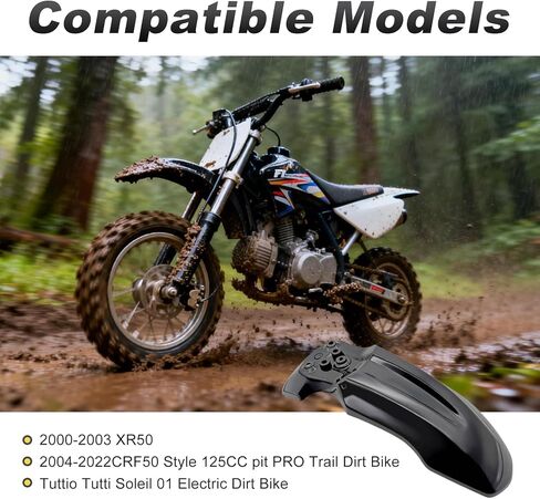 واقي الطين الأمامي متوافق مع Ebike Tuttio Soleil 01، CRF50 Style 125CC Pit PRO Trail Dirt Bike & 2000-2003 XR50 | واقي أمامي للدراجة النارية/الدراجة الإلكترونية مع براغي وملحقات التركيب in Kuwait