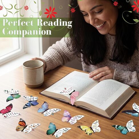 24 Pieces Christian Magnetic Butterfly Bookmarks Bible Verse Women Gifts for Mother's Day Foldable Page Clip Inspirational Quotes Cute Magnet Religious Page Markers for School Church Office in Saudi Arabia