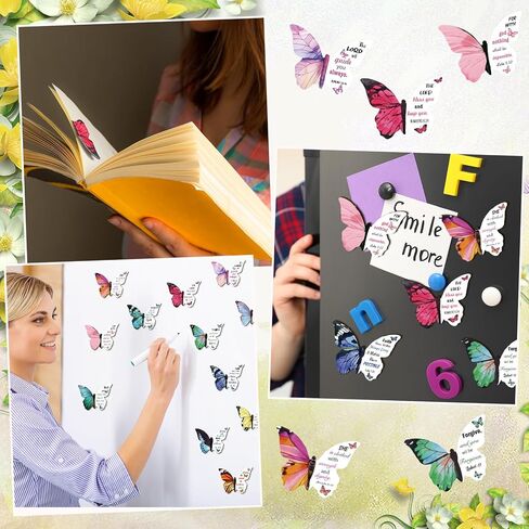 24 Pieces Christian Magnetic Butterfly Bookmarks Bible Verse Women Gifts for Mother's Day Foldable Page Clip Inspirational Quotes Cute Magnet Religious Page Markers for School Church Office in Saudi Arabia