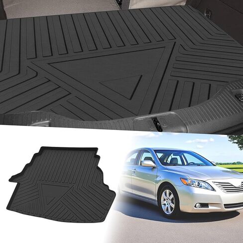 ACROPIX Flat Face Cargo Liner Rear Trunk Mat Trunk Cargo Luggage Boot Tray Mat Stripes and Triangles Pattern for Toyota Camry 2006-2011 Anti-Slip in Saudi Arabia