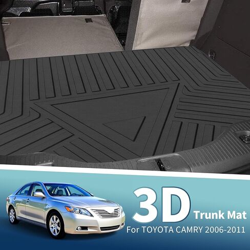 ACROPIX Flat Face Cargo Liner Rear Trunk Mat Trunk Cargo Luggage Boot Tray Mat Stripes and Triangles Pattern for Toyota Camry 2006-2011 Anti-Slip in Saudi Arabia