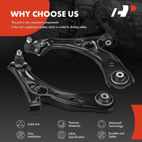 A-Premium 2 × ذراع تحكم سفلي أمامي مع وصلة كروية وبطانة، متوافق مع Honda HR-V HRV 2016-2022 in Saudi Arabia