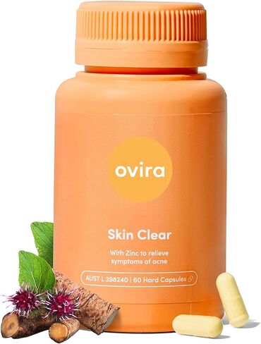 Skin Clear with ZINCBRIGHT - 60 Capsules for Clear and Glowing Skin | Rosacea & Hormonal Acne Treatment | Support Collagen Production | Acne Supplements for Women & Men in Kuwait