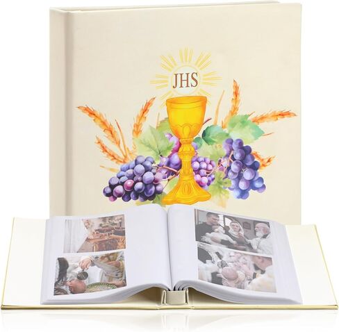 200 Pcs First Communion Photo Album Holds 4 x 6 Inch Photo Holy Album White Leather Scrapbook (My First Communion) in Saudi Arabia