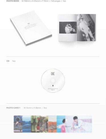 BTS [BE] Essential Edition Album CD+Photo Book+8ea Card+Poster(On Pack) K-POP SEALED+TRACKING CODE in Kuwait
