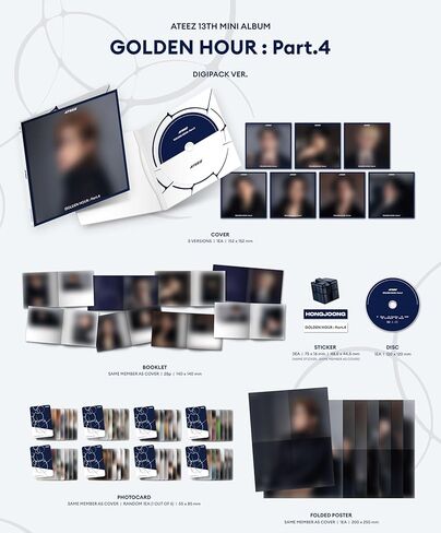A'TEEZ 13th Mini Album [GOLDEN HOUR Part.4] DIGIPACK Random 1EA Ver in Saudi Arabia