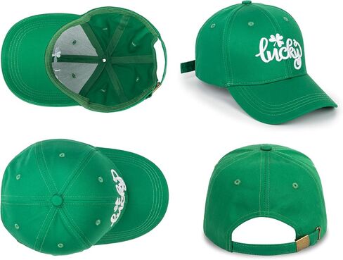 St.Patrick's Day Shamrock-Baseball-Cap for Women-Men - Adjustable Embroidery Lucky 3 Leaf Clover Baseball Cap in Saudi Arabia