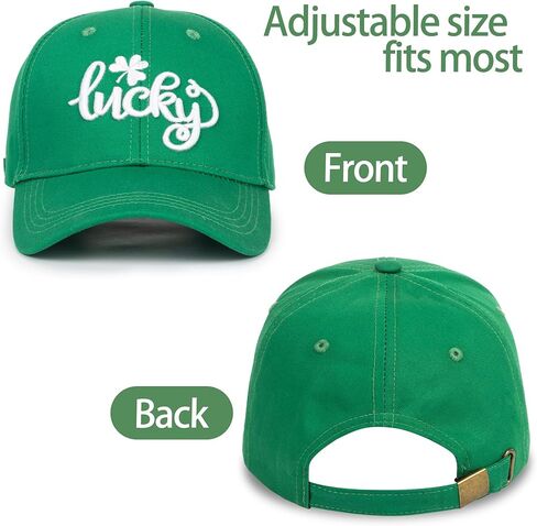 St.Patrick's Day Shamrock-Baseball-Cap for Women-Men - Adjustable Embroidery Lucky 3 Leaf Clover Baseball Cap in Saudi Arabia