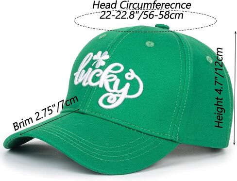 St.Patrick's Day Shamrock-Baseball-Cap for Women-Men - Adjustable Embroidery Lucky 3 Leaf Clover Baseball Cap in Saudi Arabia