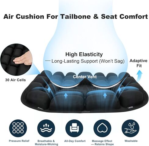 Inflatable Seat Cushion - Airplane Seat Cushion for Long Flights, Stable & Firm Support for Sports & Outdoors, Stadium Bleachers, Travel & Hard Dining Chairs in Saudi Arabia