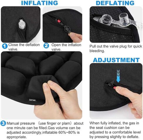 Inflatable Seat Cushion - Airplane Seat Cushion for Long Flights, Stable & Firm Support for Sports & Outdoors, Stadium Bleachers, Travel & Hard Dining Chairs in Saudi Arabia