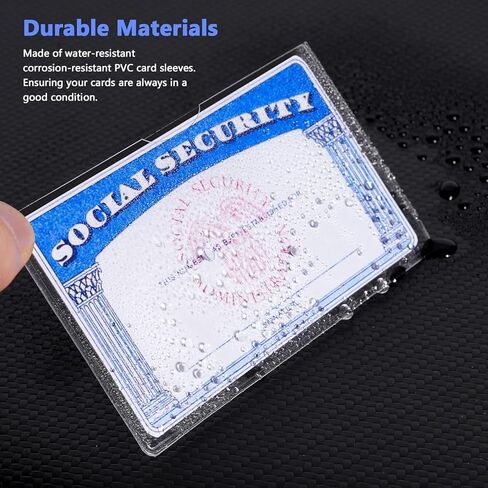 10-Pack Waterproof PVC Card Holder Sleeve for ID, Credit, Insurance, Social Security & Travel Protection - Flexible Transparent Design, Moisture & Dust Guard (10 Pack) in Saudi Arabia