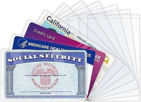 10-Pack Waterproof PVC Card Holder Sleeve for ID, Credit, Insurance, Social Security & Travel Protection - Flexible Transparent Design, Moisture & Dust Guard (10 Pack) in Saudi Arabia