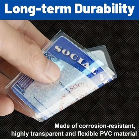 10-Pack Waterproof PVC Card Holder Sleeve for ID, Credit, Insurance, Social Security & Travel Protection - Flexible Transparent Design, Moisture & Dust Guard (10 Pack) in Saudi Arabia