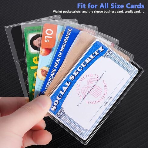 10-Pack Waterproof PVC Card Holder Sleeve for ID, Credit, Insurance, Social Security & Travel Protection - Flexible Transparent Design, Moisture & Dust Guard (10 Pack) in Saudi Arabia