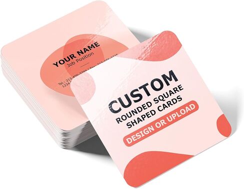 GotPrint Custom Square Business Cards| Upload Photo/Text/Logo | Sharp or Round Corners | Gloss UV Paper | Double-Sided Printing| Marketing Material | 14 pt. Thickness, Rounded Square, 2" x 2" 500 QTY in Saudi Arabia