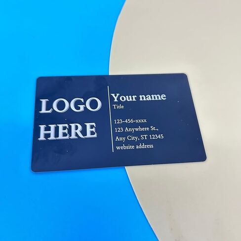 Custom Black Metal Business Cards – Set of 25 Personalized Laser Engraved Aluminum Cards – 3.4"x2.1", 0.2mm Thick, Premium Professional Look in Saudi Arabia