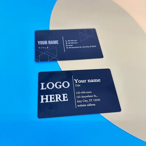 Custom Black Metal Business Cards – Set of 25 Personalized Laser Engraved Aluminum Cards – 3.4"x2.1", 0.2mm Thick, Premium Professional Look in Saudi Arabia