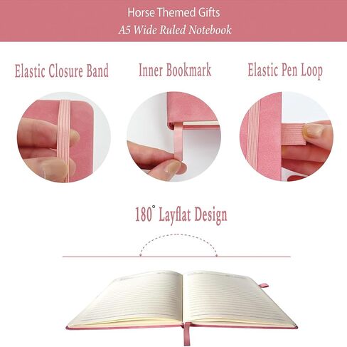 Horse Lover Gifts Women, Just a Girl Who Loves Horses Journal Pink 200 Pages Notebook A5 Lined with Pen and Keychain, Cowgirl Western Gift, Cute Horse Themed Gifts Girl Birthday Christmas in Saudi Arabia