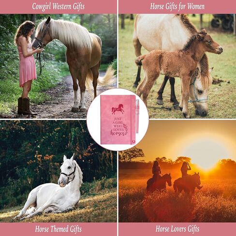 Horse Lover Gifts Women, Just a Girl Who Loves Horses Journal Pink 200 Pages Notebook A5 Lined with Pen and Keychain, Cowgirl Western Gift, Cute Horse Themed Gifts Girl Birthday Christmas in Saudi Arabia