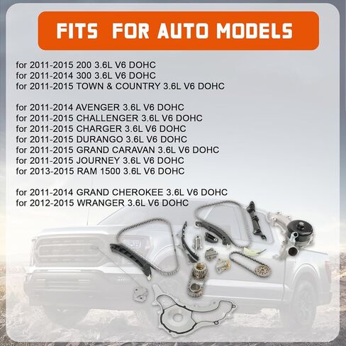 Timing Chain Kit Water Pump Fits for 2011-2015 Chrysler-200,300,Town & Country, for Dodge-Avenger,Challenger,Charger,Journey, for Jeep-Wranger Grand Cherokee 3.6L Engine Timing Chain Set in Saudi Arabia