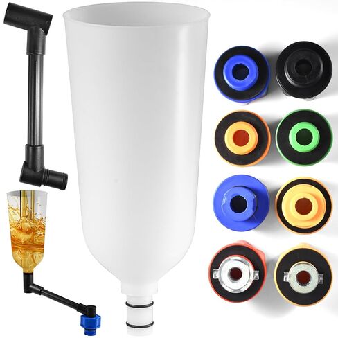 مجموعة أقماع زيت المحرك المقاومة للانسكاب مكونة من 10 قطع، 1.76 كيو تي (كوارت بريطاني) / قمع تغيير زيت السيارات سعة 2 لتر مع 8 محولات in Kuwait