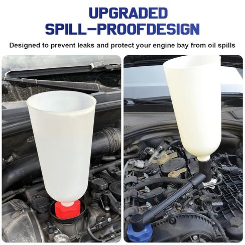 مجموعة أقماع زيت المحرك المقاومة للانسكاب مكونة من 10 قطع، 1.76 كيو تي (كوارت بريطاني) / قمع تغيير زيت السيارات سعة 2 لتر مع 8 محولات in Kuwait