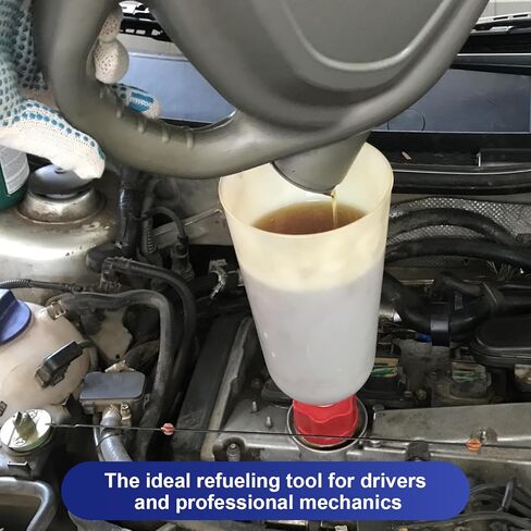 مجموعة أقماع زيت المحرك المقاومة للانسكاب مكونة من 10 قطع، 1.76 كيو تي (كوارت بريطاني) / قمع تغيير زيت السيارات سعة 2 لتر مع 8 محولات in Kuwait