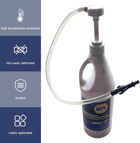 Fluid Pump for Standard Quart Bottles, 8cc Oil Suction Pump Kit, 3/8 Inches Metal Swivel, Transmission Fluid Pump with 3rd Hand Adapter, for Most Cars (White) in Saudi Arabia