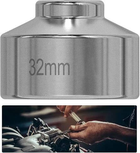 1 Pcs Silvery 32mm Oil Filter Socket Wrench,3/8 Inches Oil Filter Removal Tool Compatible With Gm, Audi, Bmw, Polaris, Volkswagen, Vw, Saab, Pontiac in Saudi Arabia